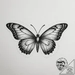 Tattoo design a single butterfly with two bod… – tattoo sketch (№1755327803_0, 16.08.2025 07:03) — tattoovalue.net