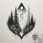 Tattoo sketch an ethereal mist rising from a… – tattoo sketch (№1755328207_0, 16.08.2025 07:10) — tattoovalue.net