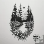 Tattoo design a lush fantasy forest with glow… – tattoo sketch (№1755328604_0, 16.08.2025 07:16) — tattoovalue.net