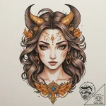 Tattoo sketch a neo-traditional portrait of a… – tattoo sketch (№1755329004_0, 16.08.2025 07:23) — tattoovalue.net