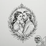 Tattoo sketch: a scene of a joyous slavic wed… – tattoo sketch (№1755329403_0, 16.08.2025 07:30) — tattoovalue.net
