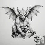 Gargoyle – tattoo sketch (№1755330003_0, 16.08.2025 07:40) — tattoovalue.net