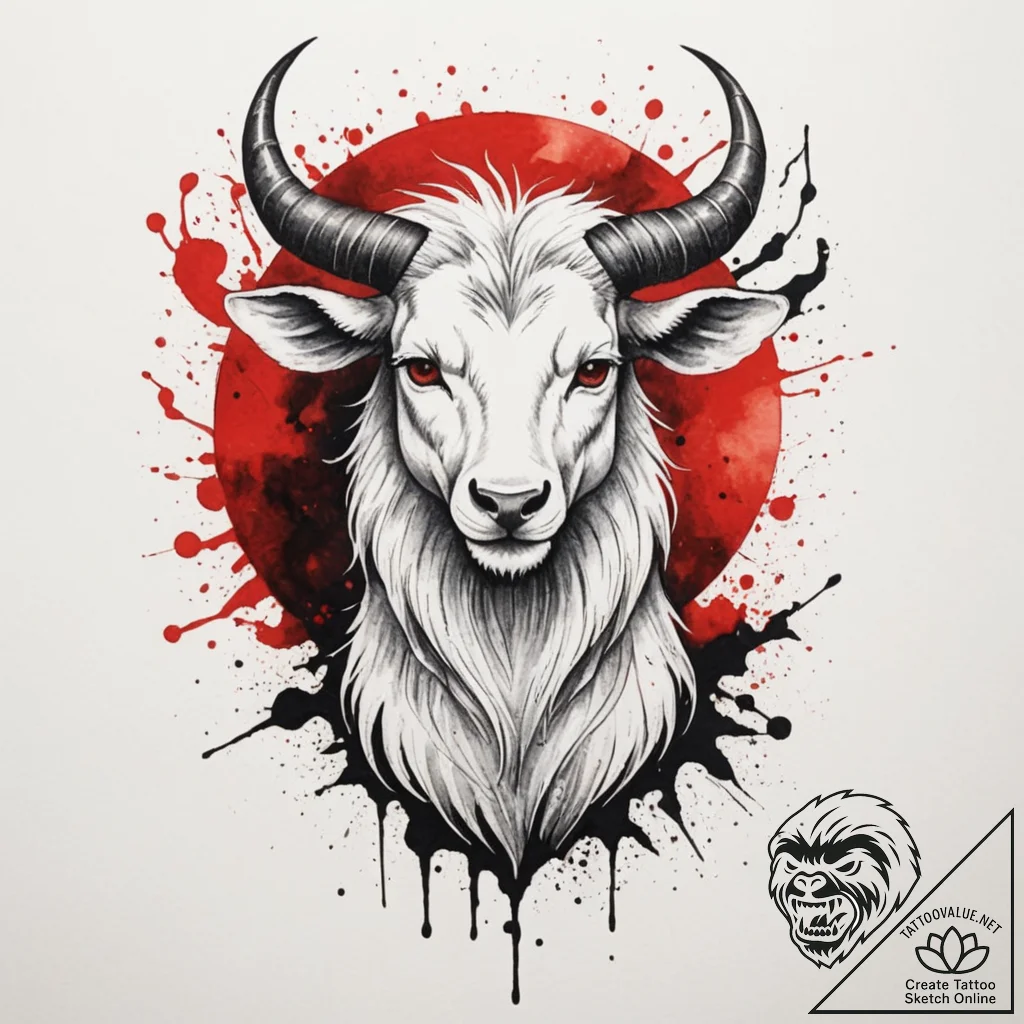 Tattoo design a zodiac animal emerging from a... - tattoo sketch (№1755330600_0, 16.08.2025 07:50) — tattoovalue.net
