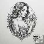 Tattoo sketch aquarius’s water-bearer with a… – tattoo sketch (№1755331209_0, 16.08.2025 08:00) — tattoovalue.net