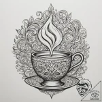 Tattoo sketch a warm cup of coffee or tea, wi… – tattoo sketch (№1755332221_0, 16.08.2025 08:17) — tattoovalue.net