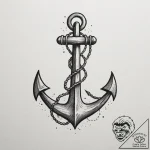 Anchor, tattoo sketch design, on a clean whit… – tattoo sketch (№1755332422_0, 16.08.2025 08:20) — tattoovalue.net