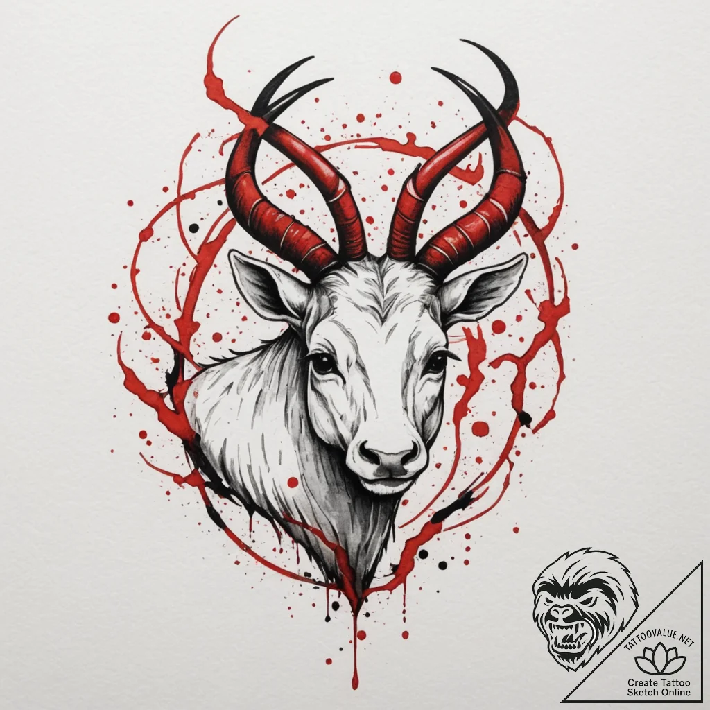 Tattoo design a zodiac animal emerging from a... - tattoo sketch (№1755334428_0, 16.08.2025 08:53) — tattoovalue.net
