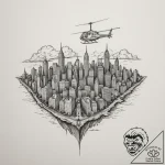 The view of a city at night from a helicopter… – tattoo sketch (№1755334629_0, 16.08.2025 08:57) — tattoovalue.net