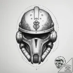 Tattoo sketch a stylized combat helmet subtly… – tattoo sketch (№1755335033_0, 16.08.2025 09:03) — tattoovalue.net