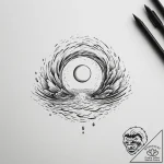 Tattoo design a single, perfect ripple expand… – tattoo sketch (№1755335231_0, 16.08.2025 09:07) — tattoovalue.net