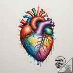 Anatomical heart made of crystal, tattoo draw… – tattoo sketch (№1755335832_0, 16.08.2025 09:17) — tattoovalue.net