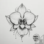Orchid, tattoo sketch design, on a clean whit… – tattoo sketch (№1755336436_0, 16.08.2025 09:27) — tattoovalue.net