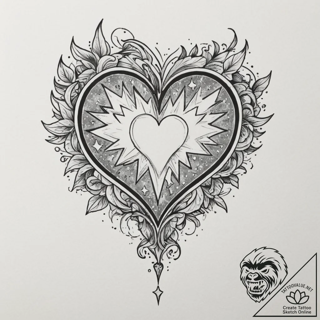 Tattoo sketch a tiny, pixelated heart or star... - tattoo sketch (№1755337242_0, 16.08.2025 09:40) — tattoovalue.net