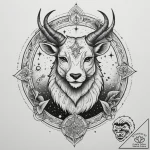 Tattoo sketch a zodiac animal outline filled… – tattoo sketch (№1755338850_0, 16.08.2025 10:07) — tattoovalue.net