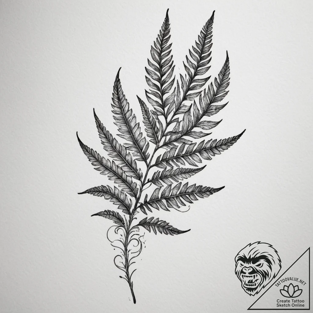 Ellie's fern tattoo from the last of us, ink... - tattoo sketch (№1755339051_0, 16.08.2025 10:10) — tattoovalue.net