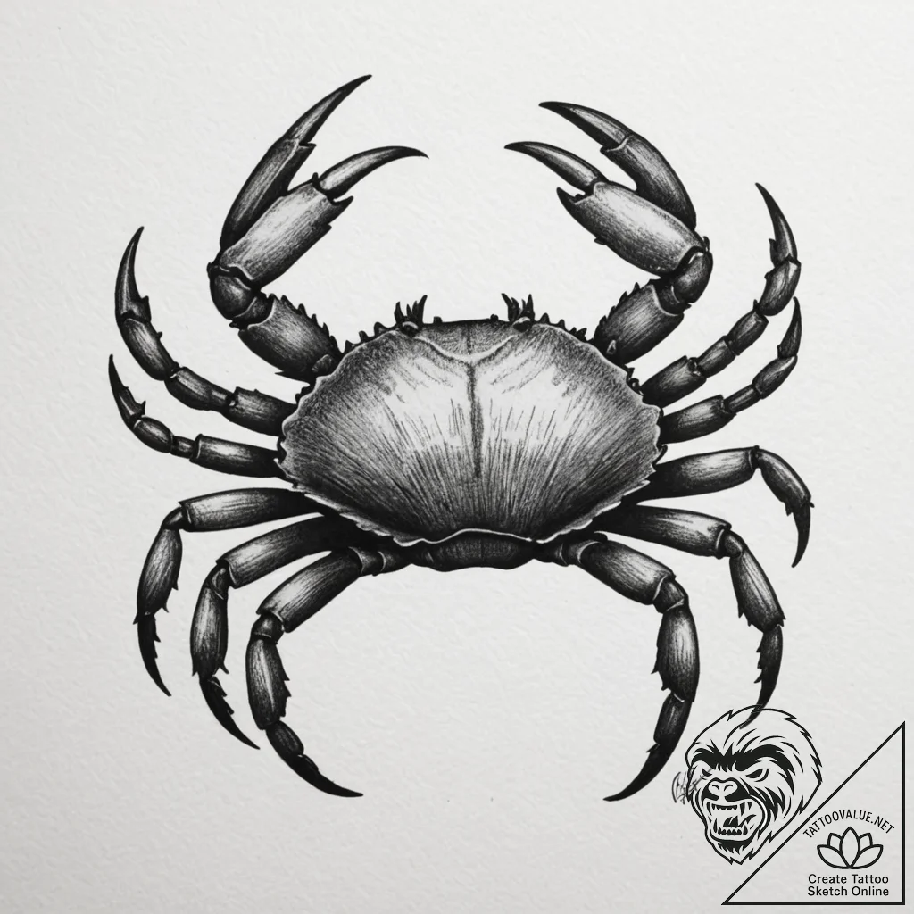 Tattoo design a cancer crab, its shell as a b... - tattoo sketch (№1755339254_0, 16.08.2025 10:14) — tattoovalue.net