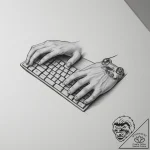 Tattoo sketch a gamer’s hands on a keyboard a… – tattoo sketch (№1755339460_0, 16.08.2025 10:17) — tattoovalue.net
