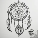 Tattoo sketch a dream catcher where the web c… – tattoo sketch (№1755339666_0, 16.08.2025 10:21) — tattoovalue.net