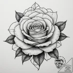 Tattoo sketch a rose with a subtle geometric… – tattoo sketch (№1755340860_0, 16.08.2025 10:41) — tattoovalue.net