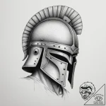 Tattoo sketch a roman legionnaire’s helmet wi… – tattoo sketch (№1755341457_0, 16.08.2025 10:50) — tattoovalue.net