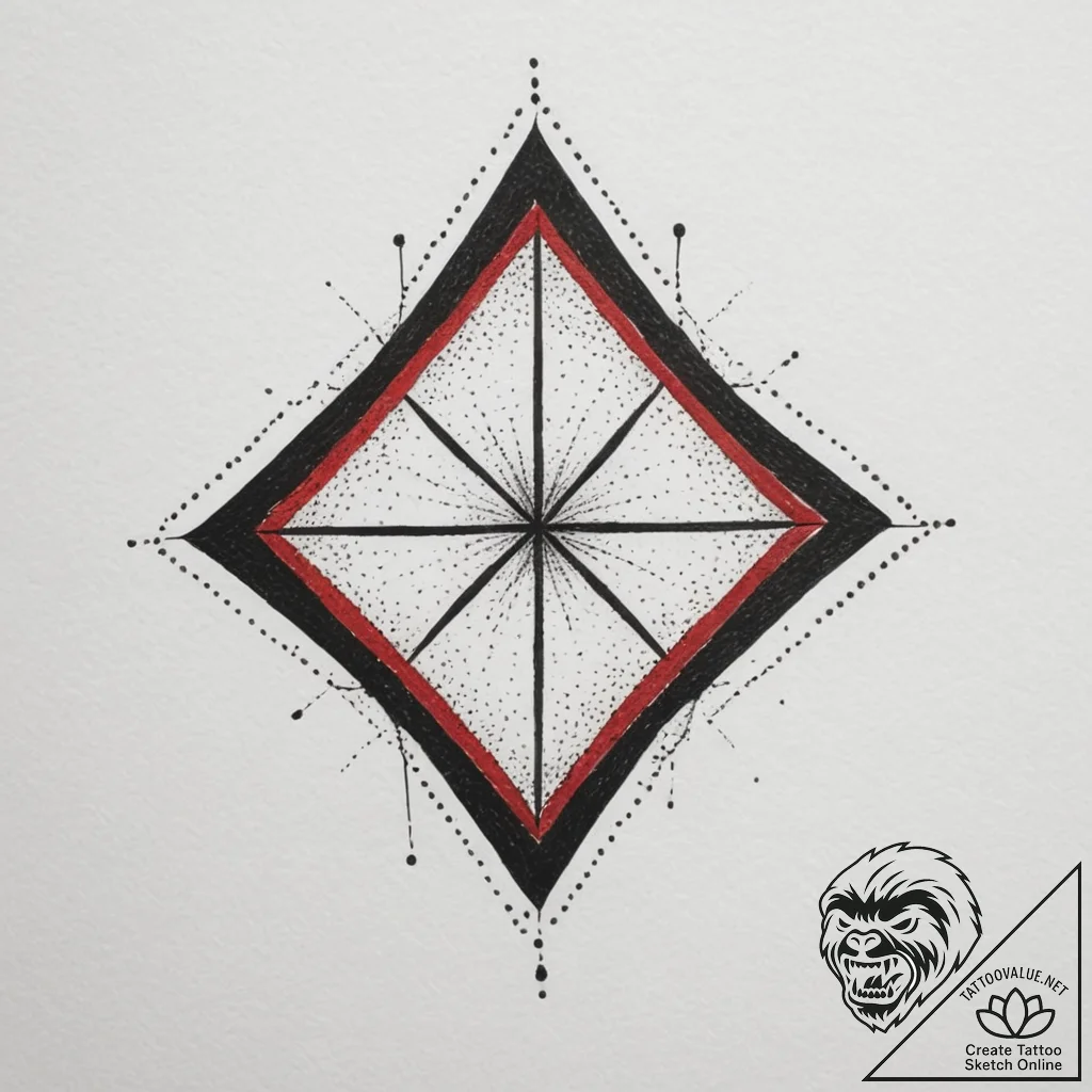 Rhombus, tattoo flash sheet design, black and... - tattoo sketch (№1755341859_0, 16.08.2025 10:57) — tattoovalue.net