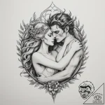 Hades and persephone’s embrace – tattoo sketch (№1755342059_0, 16.08.2025 11:00) — tattoovalue.net