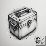 Tattoo design a stylized “ammo box” icon with… – tattoo sketch (№1755342258_0, 16.08.2025 11:04) — tattoovalue.net