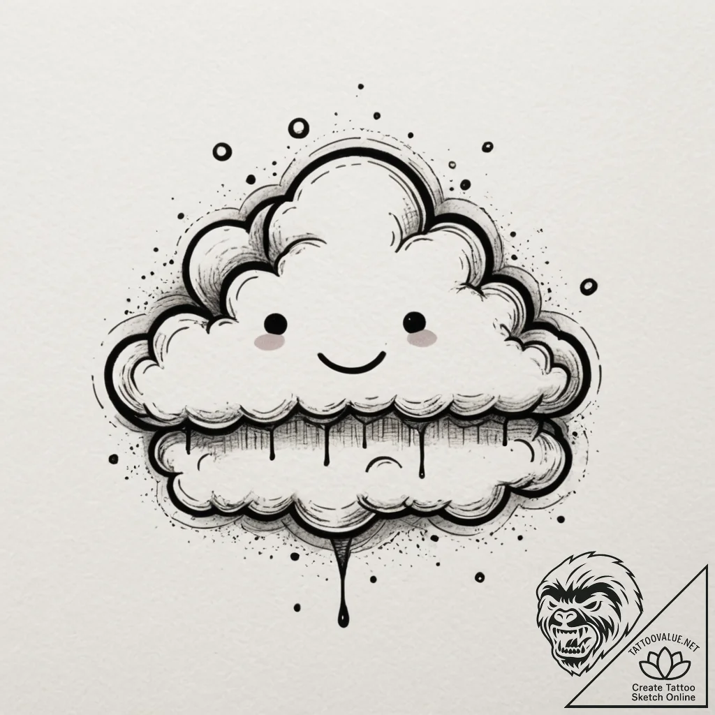 Tattoo sketch a small, whimsical drawing of a... - tattoo sketch (№1755342458_0, 16.08.2025 11:07) — tattoovalue.net