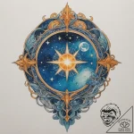 Tattoo design: a celestial landscape with sta… – tattoo sketch (№1755342867_0, 16.08.2025 11:14) — tattoovalue.net