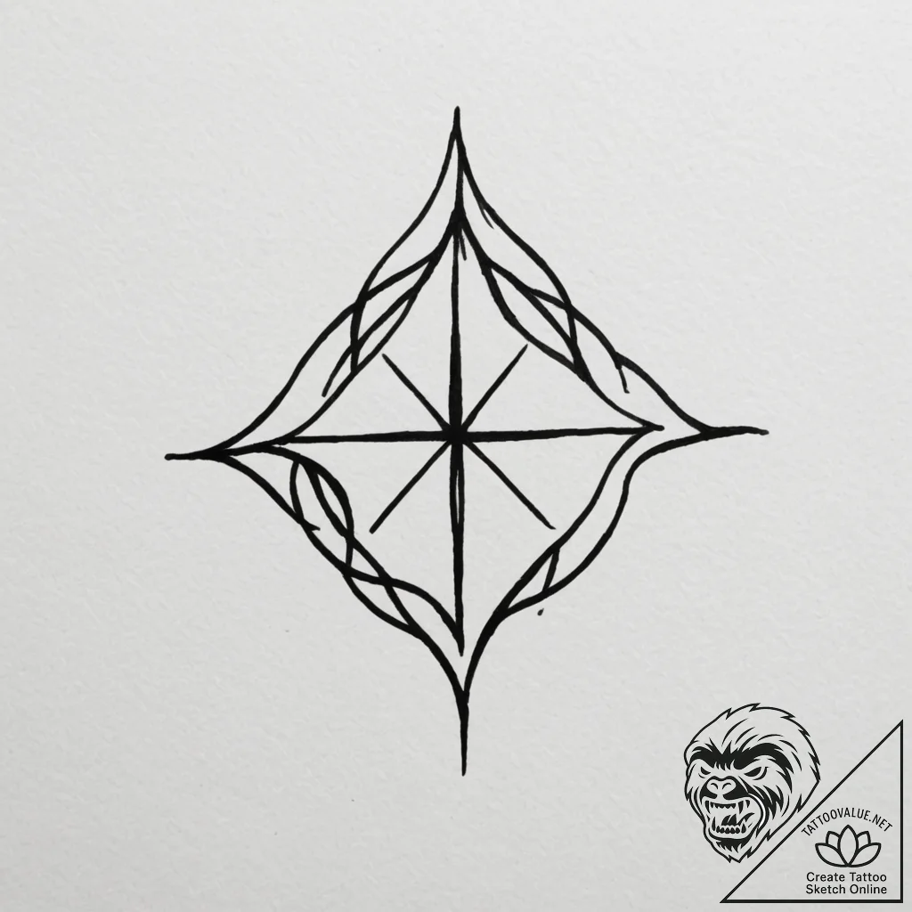 Tattoo design a tiny, minimalist symbol uniqu... - tattoo sketch (№1755345881_0, 16.08.2025 12:04) — tattoovalue.net