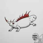 Axolotl, tattoo flash sheet design, minimalis… – tattoo sketch (№1755346282_0, 16.08.2025 12:11) — tattoovalue.net