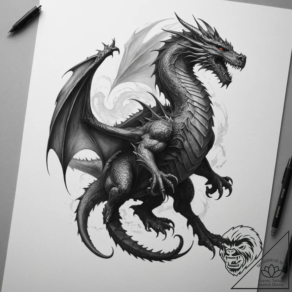Tattoo sketch an epic battle scene silhouette... - tattoo sketch (№1755346683_0, 16.08.2025 12:18) — tattoovalue.net