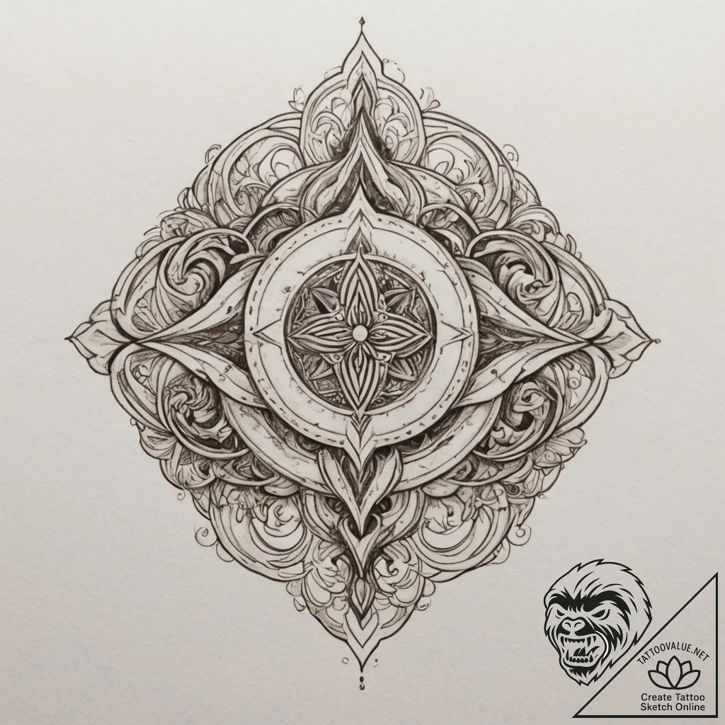 Tattoo sketch an abstract flow of energy betw... - tattoo sketch (№1755347086_0, 16.08.2025 12:24) — tattoovalue.net