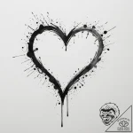 Tattoo sketch a heart silhouette made of a fa… – tattoo sketch (№1755348290_0, 16.08.2025 12:44) — tattoovalue.net