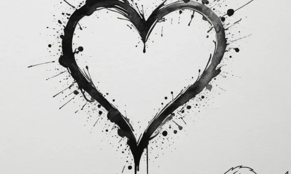 Tattoo sketch a heart silhouette made of a fa... - tattoo sketch (№1755348290_0, 16.08.2025 12:44) — tattoovalue.net