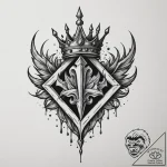 Tattoo design a stylized “player” symbol with… – tattoo sketch (№1755349092_0, 16.08.2025 12:58) — tattoovalue.net
