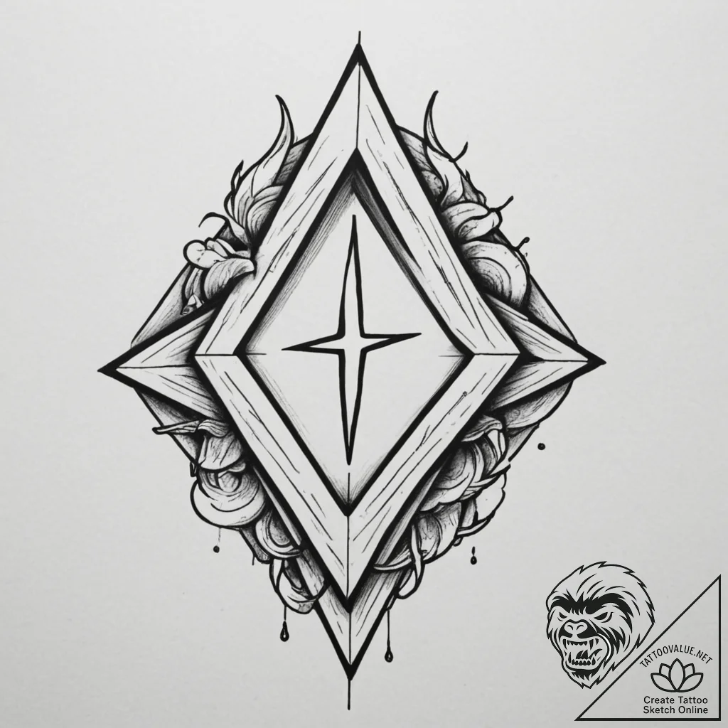 134. tattoo design: a minimalist "klad" rune,... - tattoo sketch (№1755349499_0, 16.08.2025 13:04) — tattoovalue.net