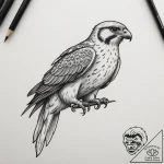 Falcon, tattoo flash sheet design, muted colo… – tattoo sketch (№1755350103_0, 16.08.2025 13:15) — tattoovalue.net