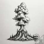 Tattoo sketch a geyser erupting with controll… – tattoo sketch (№1755350303_0, 16.08.2025 13:18) — tattoovalue.net