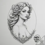 Art nouveau aphrodite – tattoo sketch (№1755350503_0, 16.08.2025 13:21) — tattoovalue.net