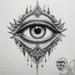 Tattoo design a cybernetic eye with glowing o… – tattoo sketch (№1755350901_0, 16.08.2025 13:28) — tattoovalue.net