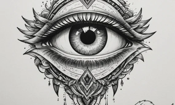 Tattoo design a cybernetic eye with glowing o... - tattoo sketch (№1755350901_0, 16.08.2025 13:28) — tattoovalue.net