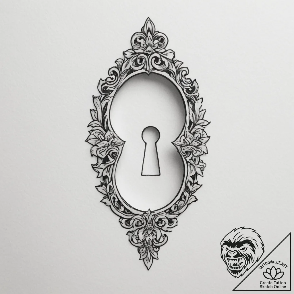 A keyhole shape - tattoo sketch (№1755352104_0, 16.08.2025 13:48) — tattoovalue.net