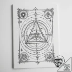 Grimoire (spellbook) with arcane symbols – tattoo sketch (№1755352304_0, 16.08.2025 13:51) — tattoovalue.net