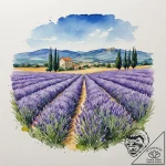 A field of brilliant purple lavender in prove… – tattoo sketch (№1755352504_0, 16.08.2025 13:55) — tattoovalue.net