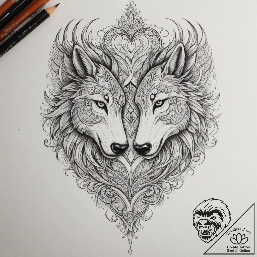 Tattoo sketch a stylized 'spirit animal' for... - tattoo sketch (№1755352705_0, 16.08.2025 13:58) — tattoovalue.net