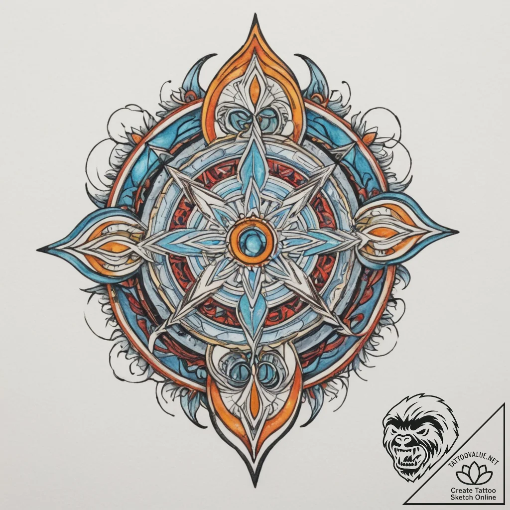 Tattoo sketch: a simple kolovrat amulet, desi... - tattoo sketch (№1755352907_0, 16.08.2025 14:01) — tattoovalue.net