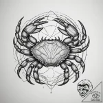 Tattoo design a cancer crab deconstructing in… – tattoo sketch (№1755353908_0, 16.08.2025 14:18) — tattoovalue.net