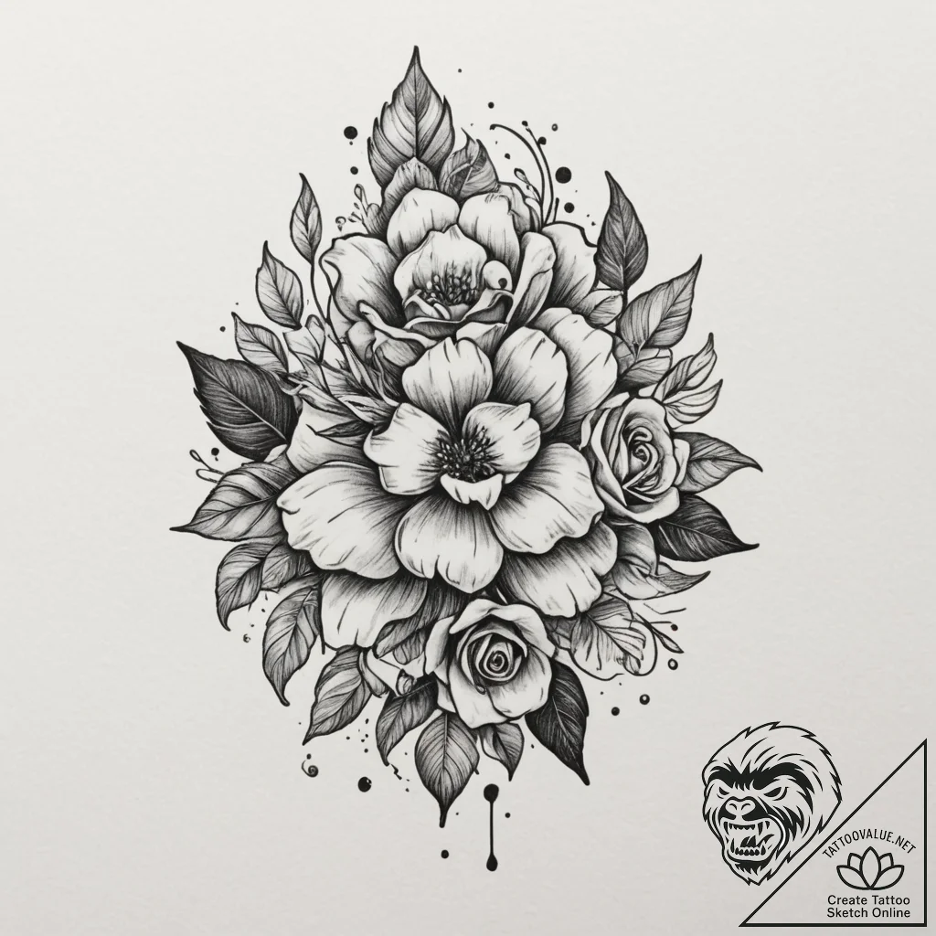 Tattoo sketch a delicate gradient from one co... - tattoo sketch (№1755354109_0, 16.08.2025 14:21) — tattoovalue.net