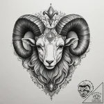 Tattoo sketch an aries ram’s head with a smal… – tattoo sketch (№1755354905_0, 16.08.2025 14:35) — tattoovalue.net